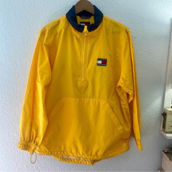Tommy Hilfiger Other - Tommy Hilfiger Yellow Pullover Rain Jacket Size Small